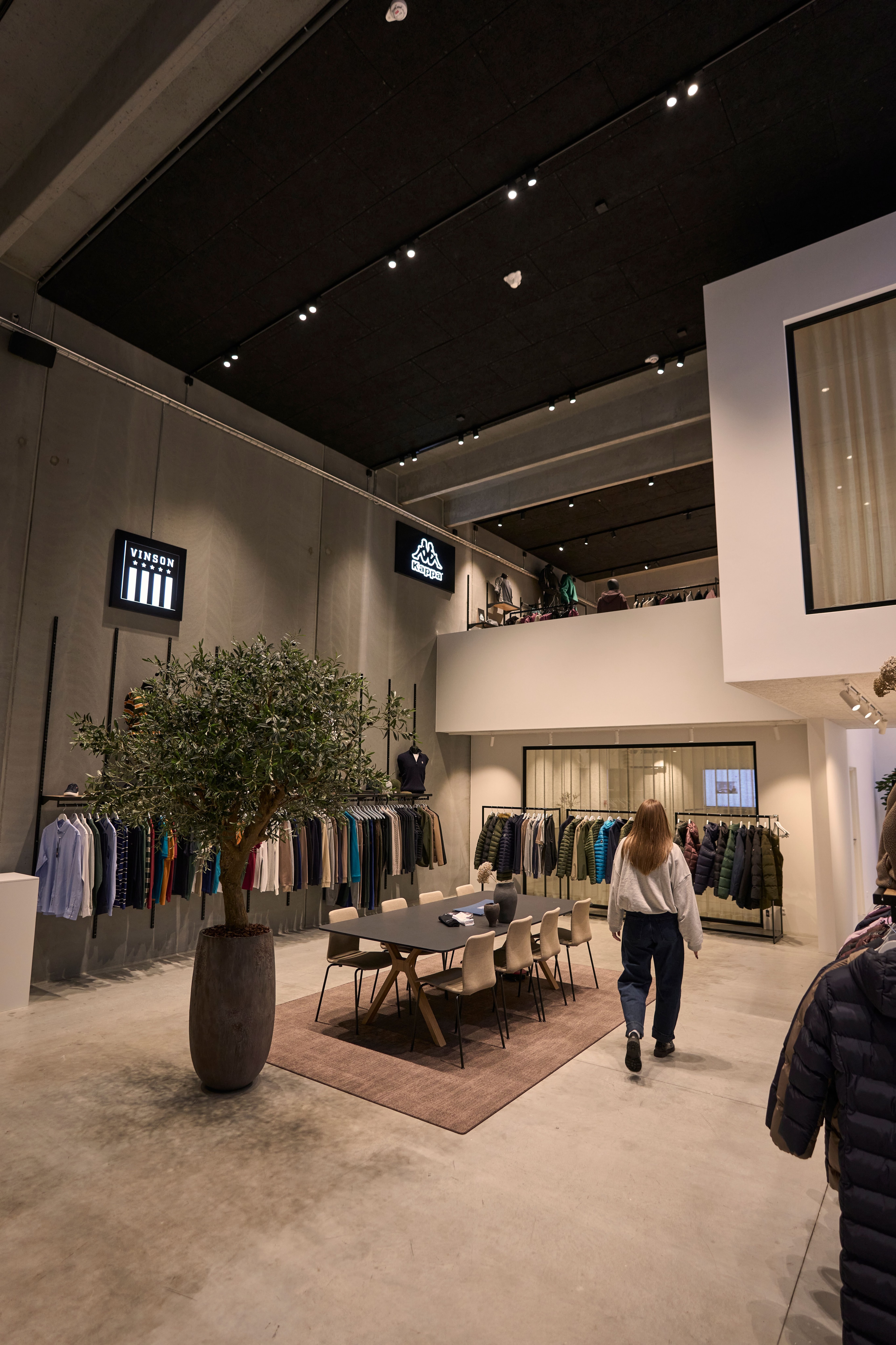 The STARTEX showroom, with the Vinson and Kappa brand walls